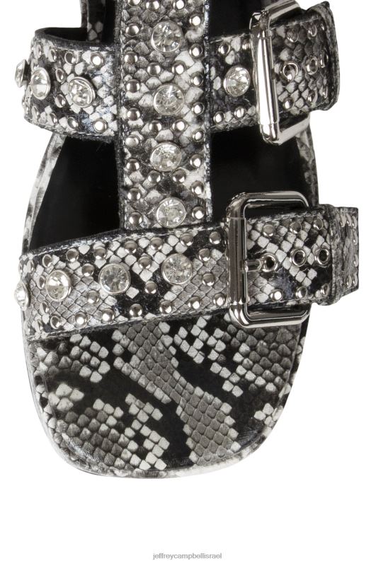 il Jeffrey Campbell רמון סנדל פלטפורמה נשים נחש שחור לבן כסף NN6N6216