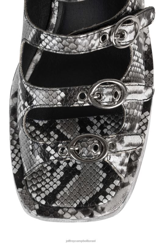 il Jeffrey Campbell אֹרֶך גַל סנדל פלטפורמה נשים נחש שחור אפור NN6N6225