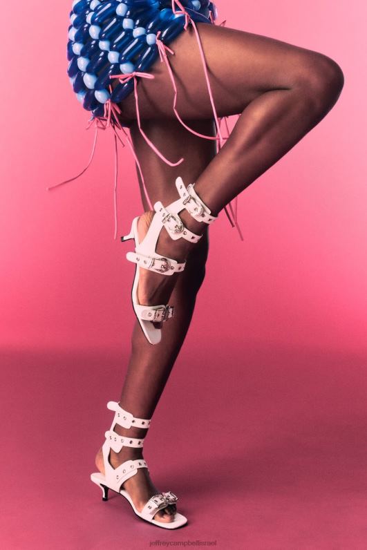 il Jeffrey Campbell אקלקטיקה סנדל עם עקבים נשים כסף לבן NN6N6227