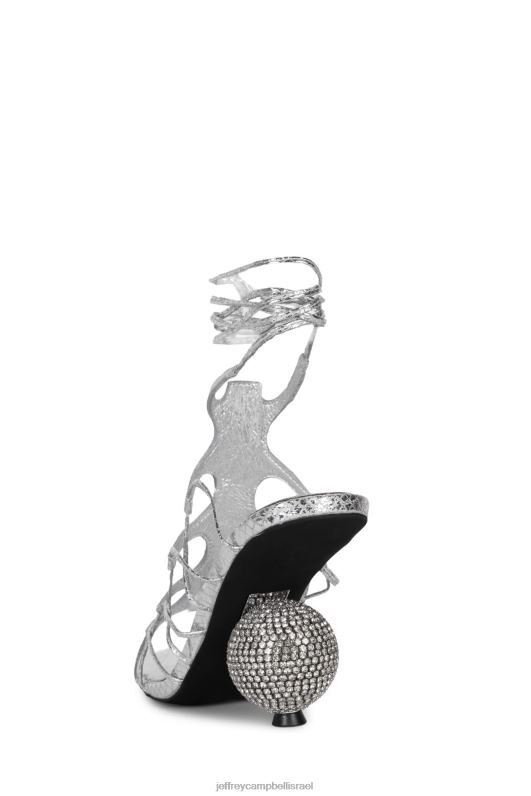 il Jeffrey Campbell לה-פריק סנדל עם עקבים נשים נחש מתכתי כסף NN6N6231