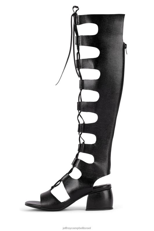 il Jeffrey Campbell שישים אלף סנדל עם עקבים נשים לטאה שחורה NN6N6235