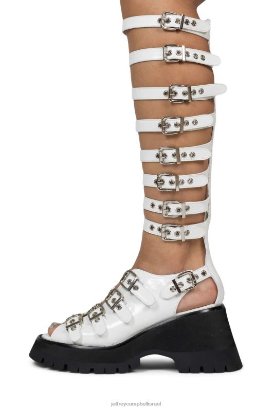 il Jeffrey Campbell פוסט פאנק סנדל פלטפורמה נשים פטנט קמט לבן NN6N6242