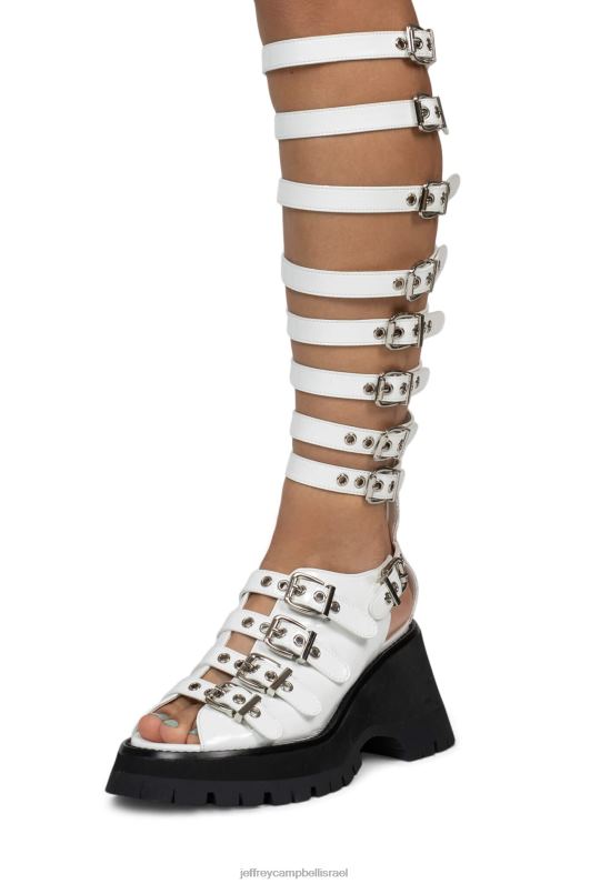 il Jeffrey Campbell פוסט פאנק סנדל פלטפורמה נשים פטנט קמט לבן NN6N6242