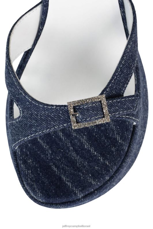 il Jeffrey Campbell השלכה לאחור סנדל פלטפורמה נשים כסף ג'ינס כחול כהה NN6N6250