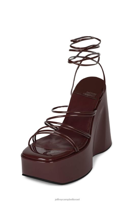 il Jeffrey Campbell רמות סנדל פלטפורמה נשים פטנט חום NN6N6254