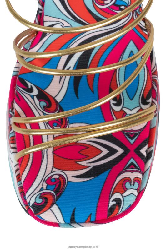 il Jeffrey Campbell רמות סנדל פלטפורמה נשים אדום מולטי זהב NN6N6256