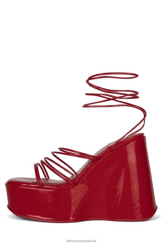 il Jeffrey Campbell רמות סנדל פלטפורמה נשים פטנט אדום NN6N6257