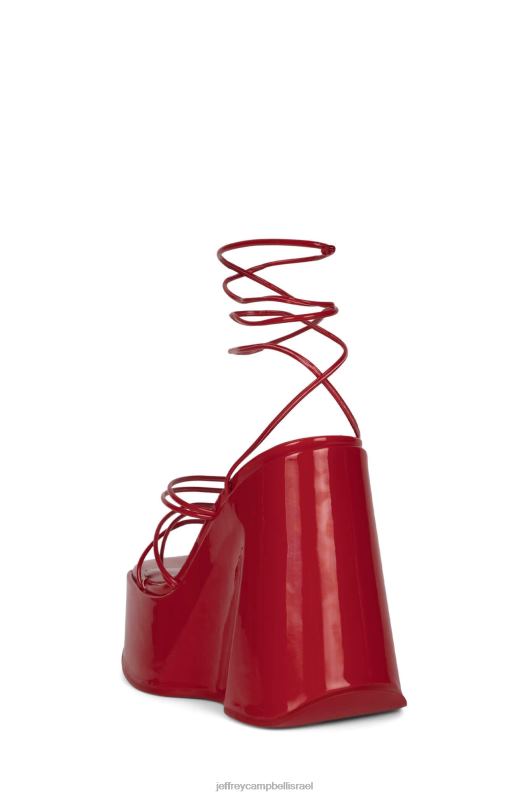 il Jeffrey Campbell רמות סנדל פלטפורמה נשים פטנט אדום NN6N6257