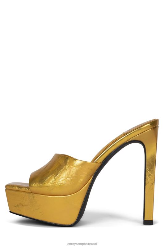 il Jeffrey Campbell הולך-גלאם אתחול הדנים נשים קמט מתכתי זהב NN6N6274