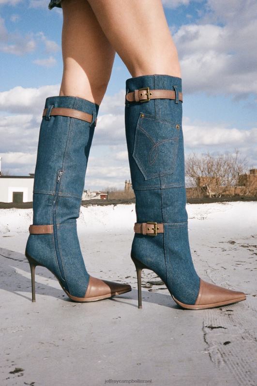 il Jeffrey Campbell בלו-ג'ין אתחול הדנים נשים כחול ג'ינס חום NN6N6289