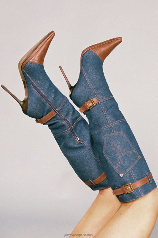 il Jeffrey Campbell בלו-ג'ין אתחול הדנים נשים כחול ג'ינס חום NN6N6289