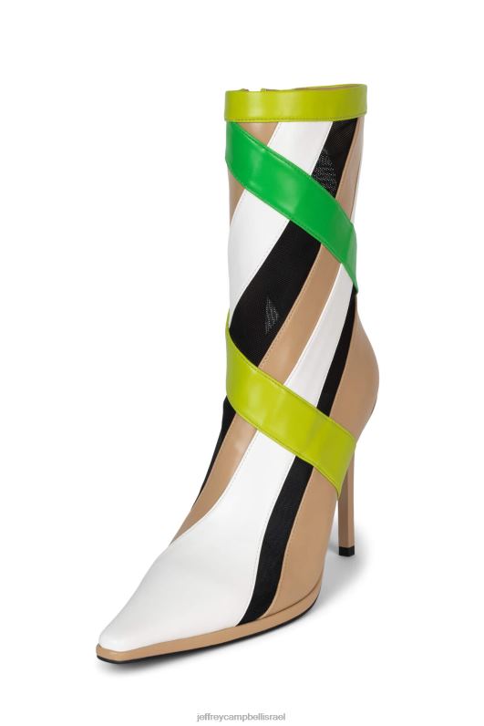 il Jeffrey Campbell פסים מגפי קרסול נשים פטנט טבעי ירוק מולטי NN6N6301