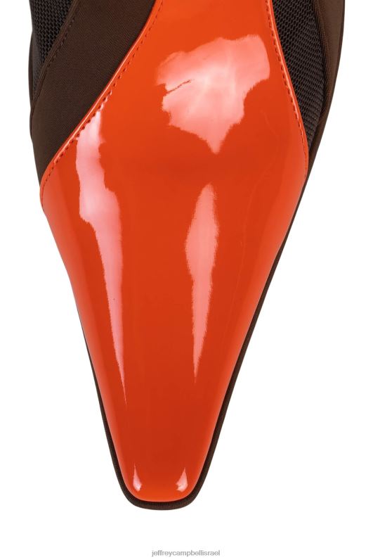 il Jeffrey Campbell פסים מגפי קרסול נשים כתום חום פטנט מולטי NN6N6302