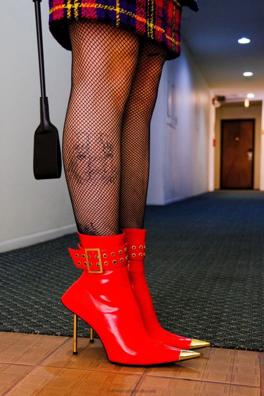 il Jeffrey Campbell כוח מגפי קרסול נשים זהב אדום NN6N6310