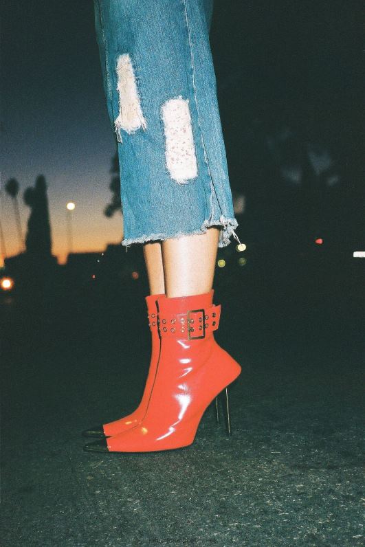 il Jeffrey Campbell כוח מגפי קרסול נשים זהב אדום NN6N6310