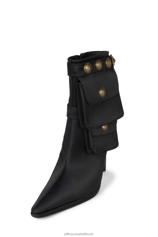 il Jeffrey Campbell מוחבא מגפי קרסול נשים סאטן שחור NN6N6314