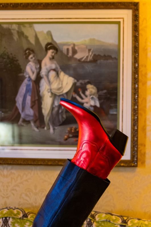 il Jeffrey Campbell אמרילו מגפי קרסול נשים אדום מתכתי NN6N6329