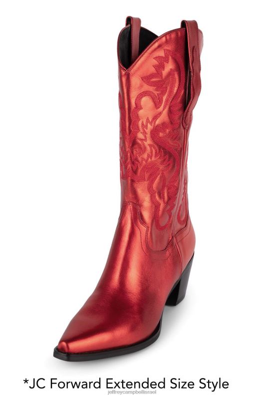 il Jeffrey Campbell אמרילו מגפי קרסול נשים אדום מתכתי NN6N6329