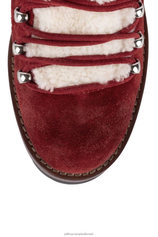 il Jeffrey Campbell גִשׁרוֹן מגפי קרסול נשים שנהב זמש אדום NN6N6366