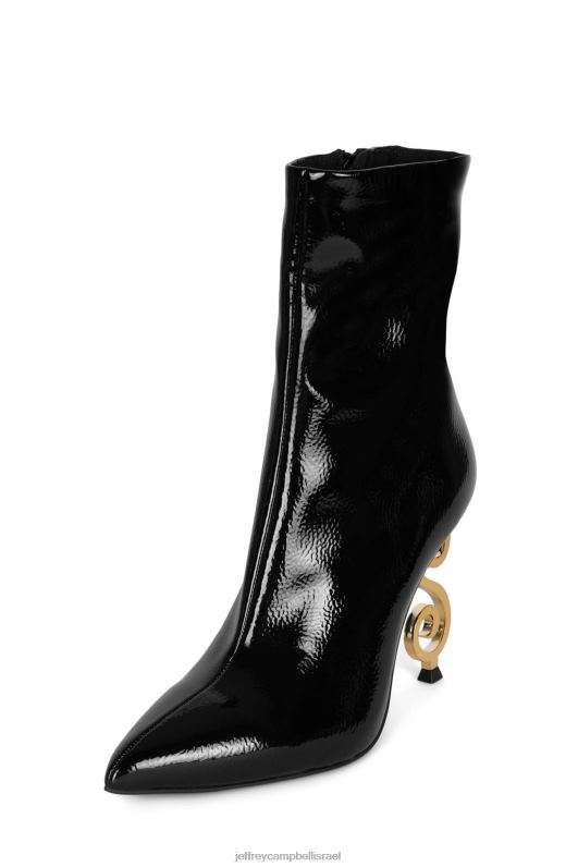 il Jeffrey Campbell מוסאי מגפי קרסול נשים קמט שחור זהב פטנט NN6N6390