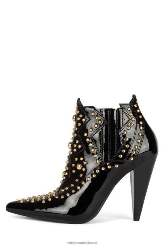 il Jeffrey Campbell שיחה לילית מגפי קרסול נשים זהב פטנט שחור NN6N6392