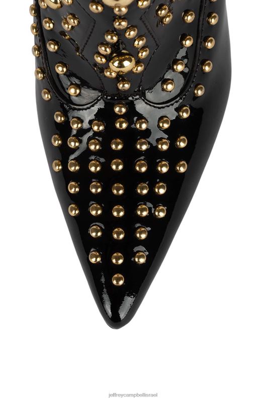il Jeffrey Campbell שיחה לילית מגפי קרסול נשים זהב פטנט שחור NN6N6392