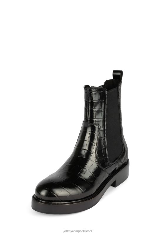 il Jeffrey Campbell אדמונד-היי מגפי קרסול נשים שחור קרוקו מולטי NN6N6410