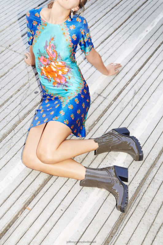 il Jeffrey Campbell דִישׁוֹן מגפי קרסול נשים פטנט אפור NN6N6424