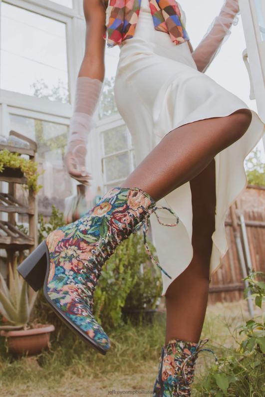 il Jeffrey Campbell ארצ'יל מגפי קרסול נשים שטיח פרחוני צהבהב NN6N6431