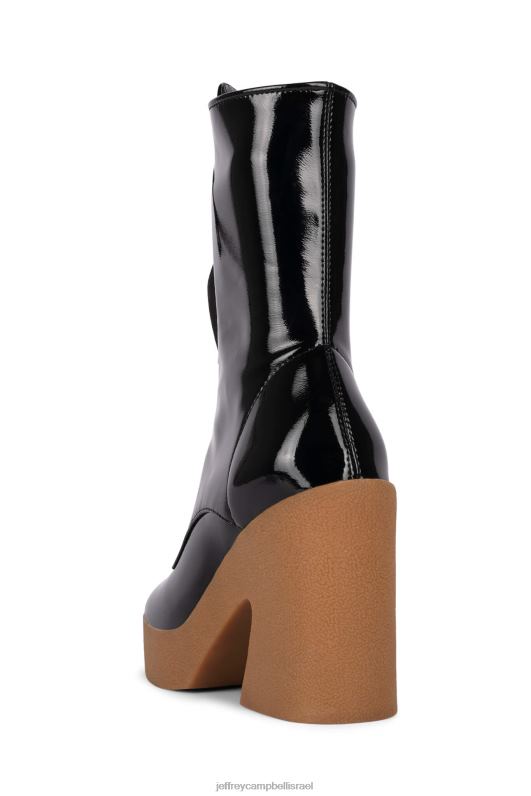 il Jeffrey Campbell קרטיני-לו מגפי קרסול נשים פטנט קמט שחור NN6N6465