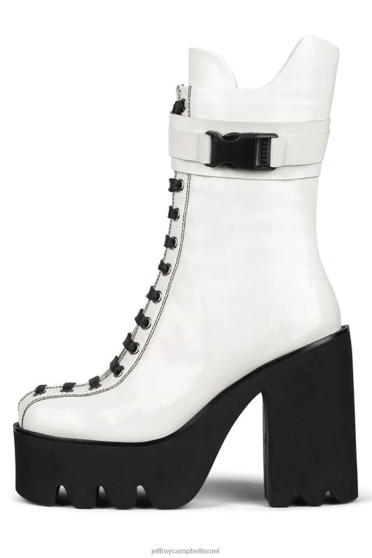 il Jeffrey Campbell וִיקִינג מגפי קרסול נשים פטנט לבן NN6N6469