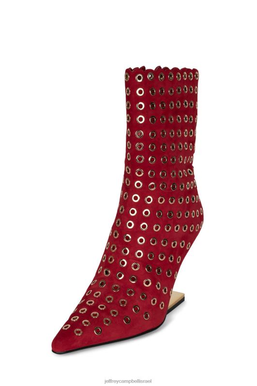 il Jeffrey Campbell מצפן-ה מגפי קרסול נשים זהב זמש אדום NN6N6551