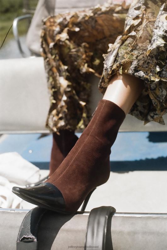 il Jeffrey Campbell ניצול מגפי קרסול נשים משולבת קופסה חומה NN6N6555