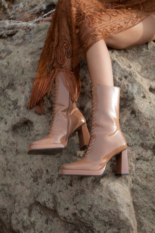 il Jeffrey Campbell טסטינו מגפי קרסול נשים קופסה טבעית כהה NN6N6594