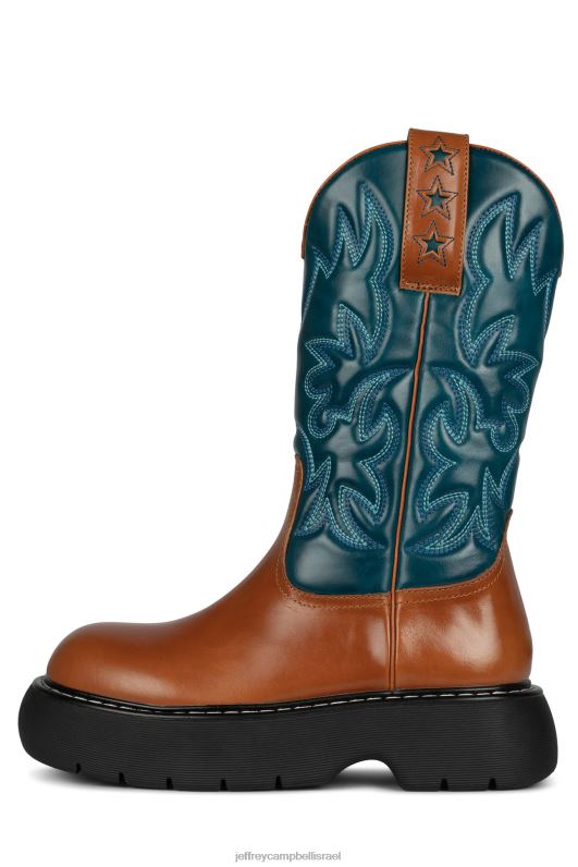 il Jeffrey Campbell בּוֹקֵר מגפי קרסול נשים חום כחול שחור NN6N6609