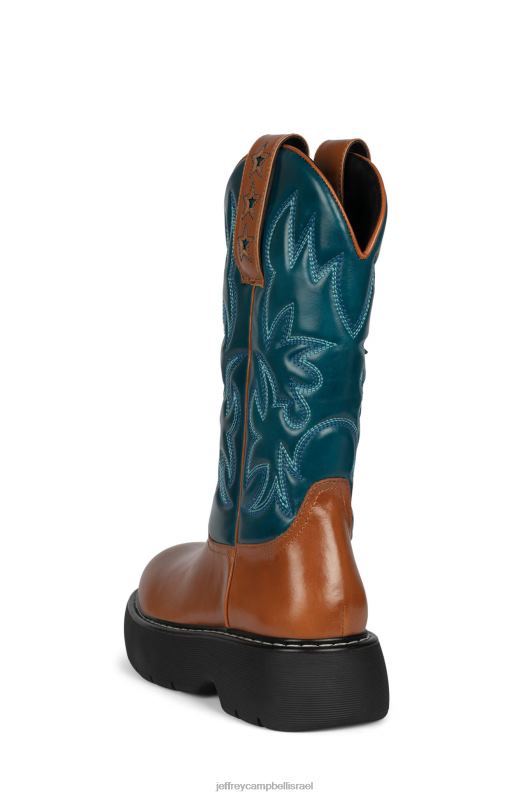 il Jeffrey Campbell בּוֹקֵר מגפי קרסול נשים חום כחול שחור NN6N6609