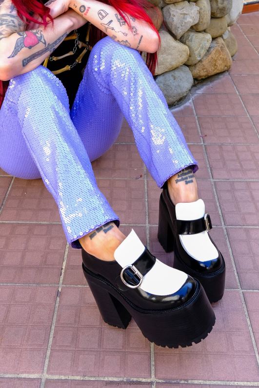 il Jeffrey Campbell לְקַזֵז משאבת פלטפורמה נשים קופסה שחורה קופסה לבנה NN6N662