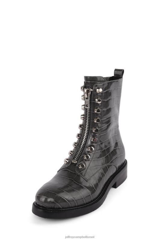 il Jeffrey Campbell טון מגפי קרסול נשים קרוקו אפור כהה NN6N6651