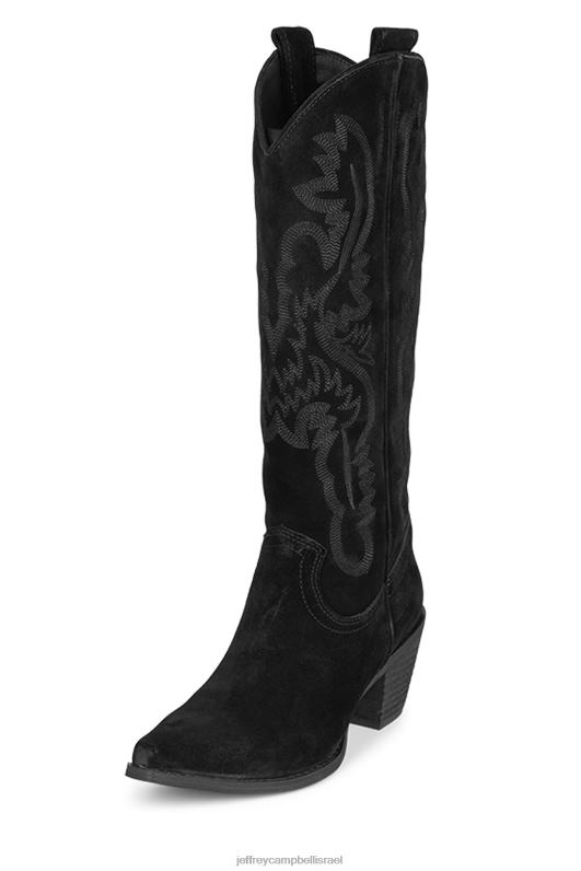 il Jeffrey Campbell חווא-ק מגפיים מברך עד ירך נשים זמש משומן שחור NN6N6668