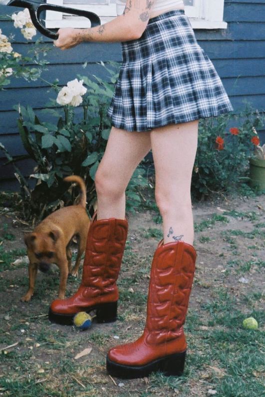 il Jeffrey Campbell הונקי-טונק מגפיים מברך עד ירך נשים אָדוֹם NN6N6671