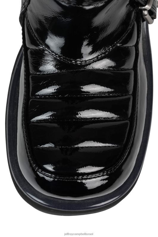 il Jeffrey Campbell זנון-ח מגפיים מברך עד ירך נשים פטנט קמט שחור NN6N6676