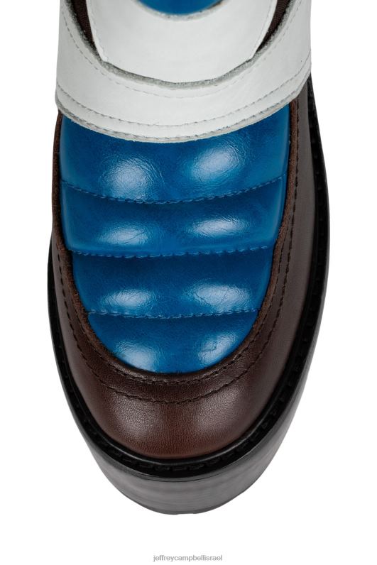 il Jeffrey Campbell אופני שטח מגפיים מברך עד ירך נשים שחור כחול לבן NN6N6689