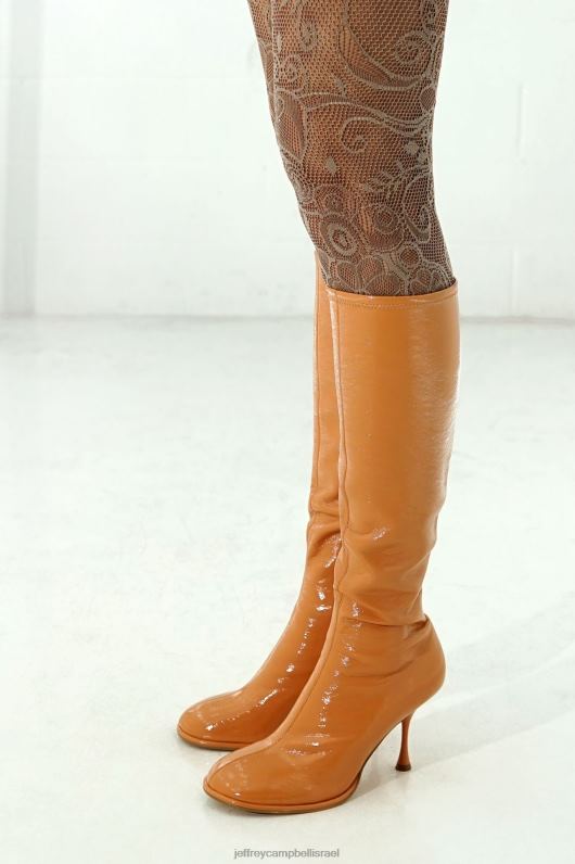 il Jeffrey Campbell אלכסונים-ק מגפיים מברך עד ירך נשים פטנט קמט טבעי כהה NN6N6718