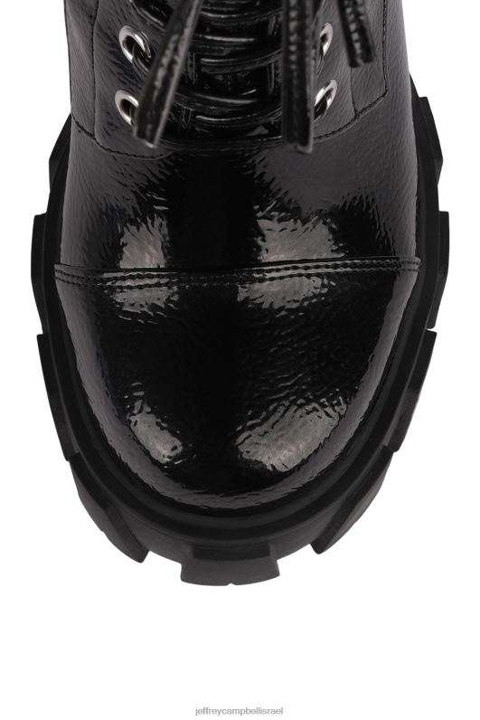 il Jeffrey Campbell מיתי מגפיים מברך עד ירך נשים פטנט קמט שחור NN6N6727