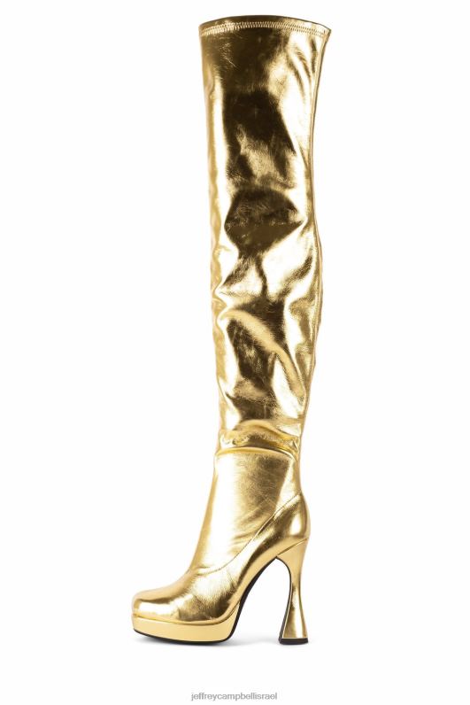 il Jeffrey Campbell בל-אייר-בסדר מגפיים מברך עד ירך נשים זהב NN6N6732