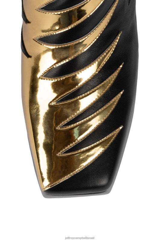 il Jeffrey Campbell נשק זאת מגפיים מברך עד ירך נשים זהב שחור NN6N6735