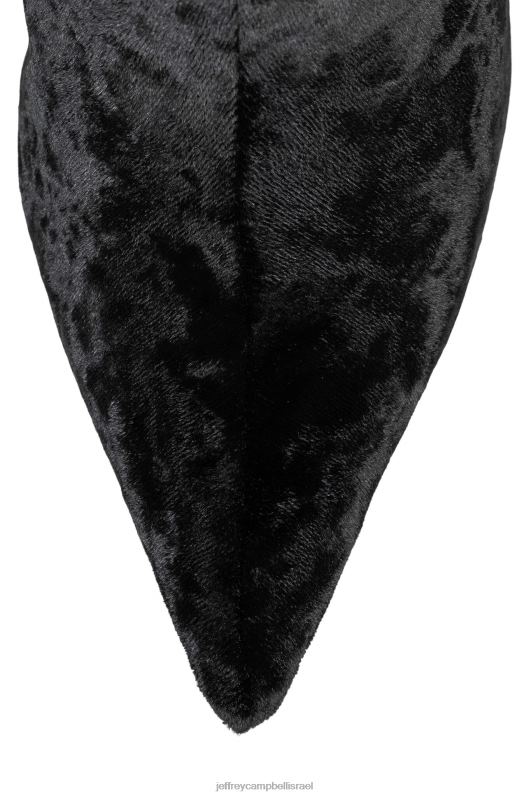 il Jeffrey Campbell היא הולכת מגפיים מברך עד ירך נשים קטיפה שחורה מעוכה NN6N6743