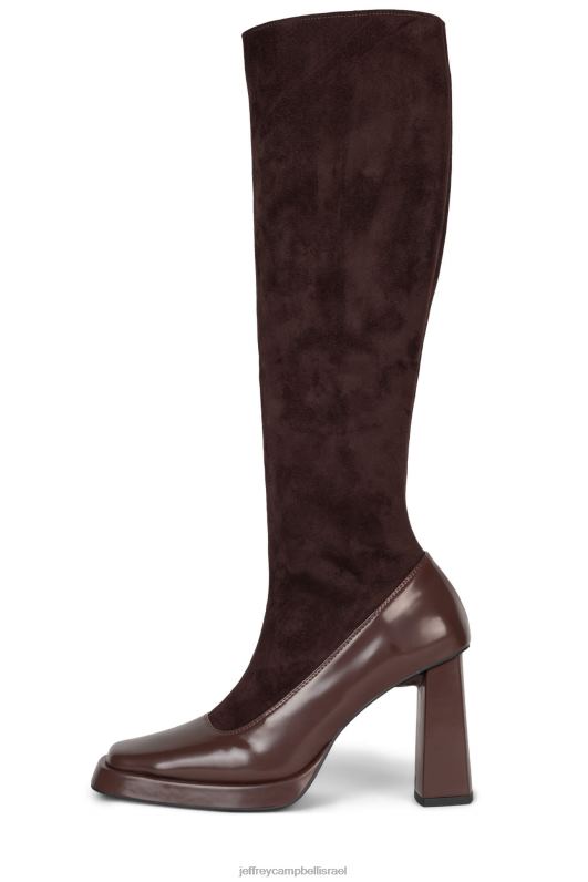 il Jeffrey Campbell מקסימום-ס מגפיים מברך עד ירך נשים שילוב חום NN6N6745