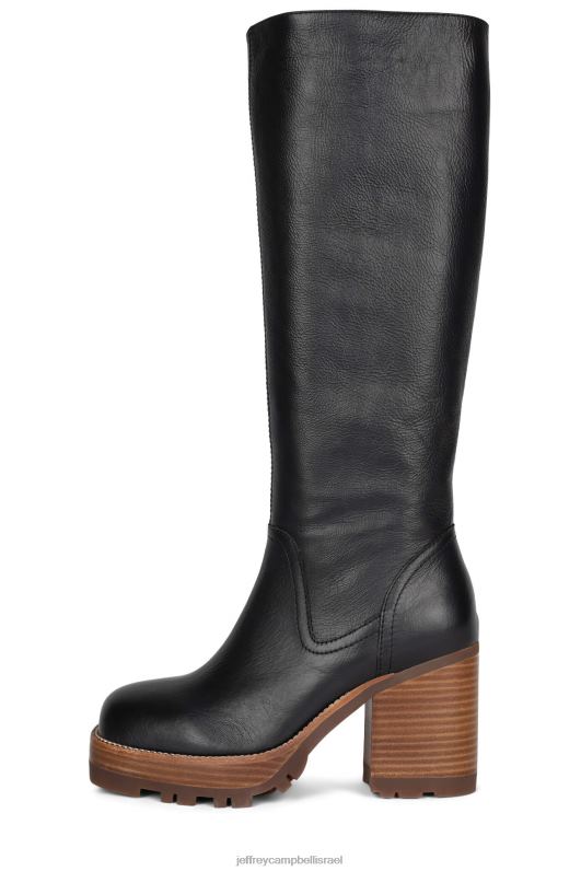 il Jeffrey Campbell ווינונה מגפיים מברך עד ירך נשים ערימת פולנית בצבע שחור NN6N6753