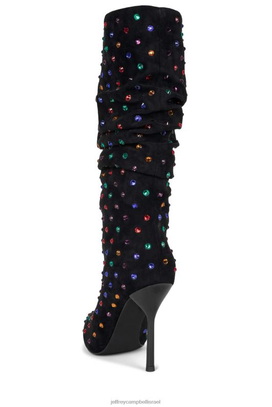 il Jeffrey Campbell החתיך מגפיים מברך עד ירך נשים מולטי זמש שחור NN6N6758